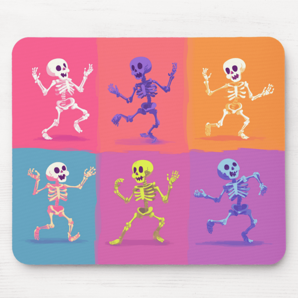 BJ Claude’s Boo-Tique Product Spotlight – Disco Dancing Skeletons&nbsp;Mousepad!